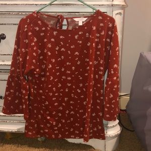 flower print long sleeve top